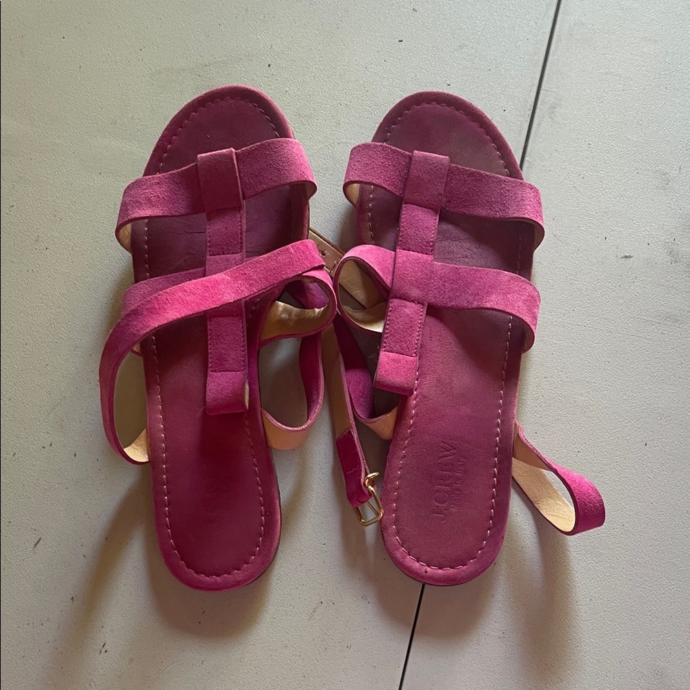 J. Crew Fuchsia Suede Sandals